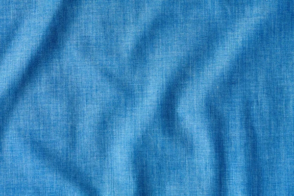 Textur Der Blauen Baumwolle Closeup Wellig Gebogenen Rauhe Unebene Oberflächen — Stockfoto