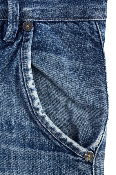 Front Pocket Denim Pants Closeup Denim Texture — Stock Photo, Image
