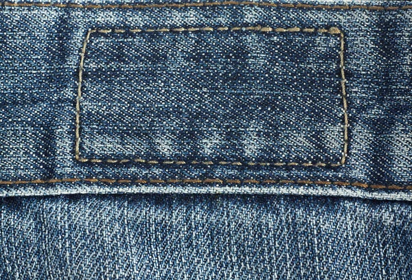 Stitches Thread Blue Denim Material — Stock Photo, Image