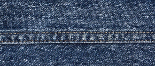 Costura Larga Primer Plano Textura Jeans — Foto de Stock