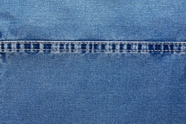 Blauwe Denim Naad Verbinding Textielindustrie Textuur Van Grof Doek — Stockfoto