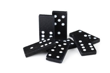 izole beyaz zemin üzerine siyah Domino