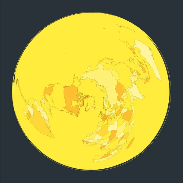 World Map Wiechel Projection Futuristic World Illustration Your Infographic Bright — Stock vektor