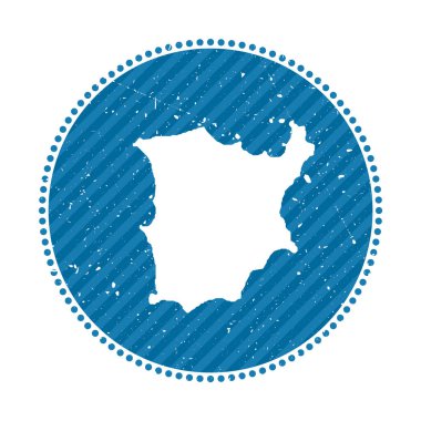 Ko Samui striped retro travel sticker. Badge with map of island, vector illustration. Can be used as insignia, logotype, label, sticker or badge of the Ko Samui.