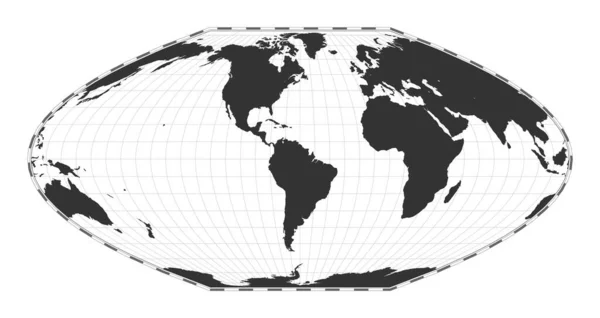 Vector World Map Mcbryde Thomas Flat Polar Parabolic Pseudocylindrical Equal — Stock vektor