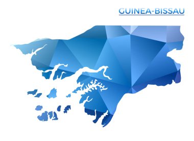 Çokgen Gine-Bissau haritası. Düşük polimetrik tarzda canlı bir geometrik ülke. Bilgi grafikleriniz için illüstrasyon aranıyor. Teknoloji, internet, ağ kavramı.