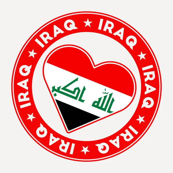 Odznak Irácké Vlajky Irácké Republiky Logem Lásky Podpořte Státní Vlajku — Stockový vektor