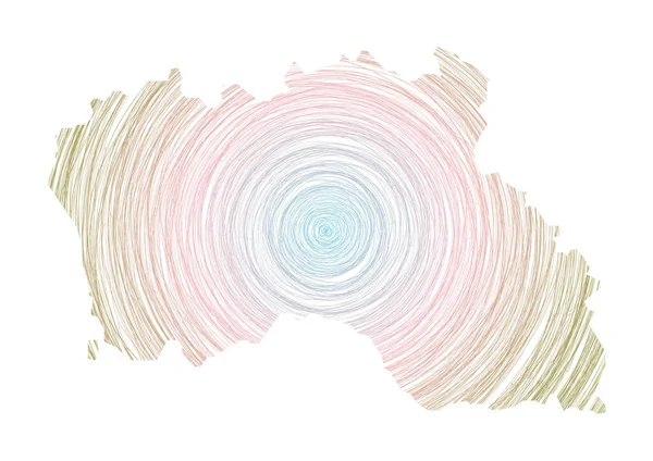 Santa Maria Island Map Filled Concentric Circles Sketch Style Circles — 스톡 벡터