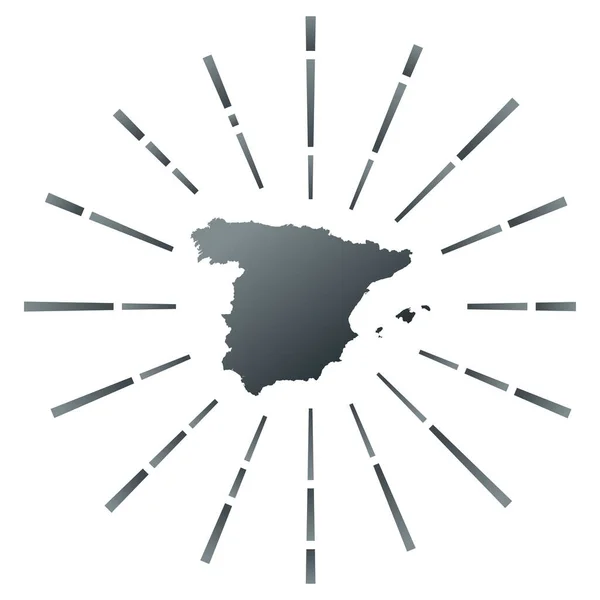 西班牙渐增的日晒 用五彩斑斓的星光绘制的国家地图 西班牙在数字 互联网 网络等方面的例证 矢量说明 — 图库矢量图片