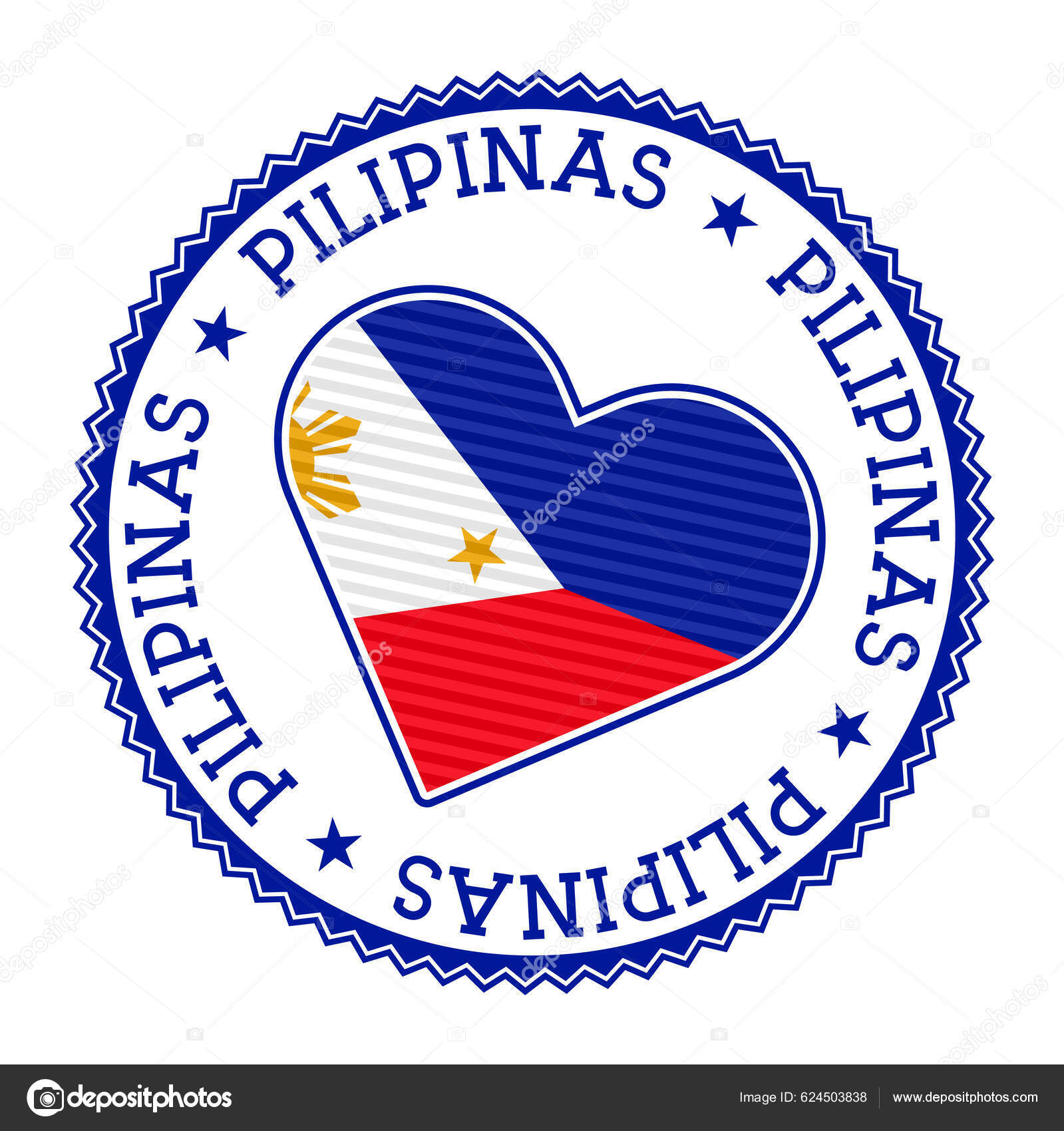 Philippines Heart Badge Vector Logo Philippines Name Country Tagalog ...