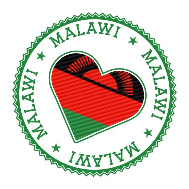 Malawi heart badge. Vector logo of Malawi modern Vector illustration.