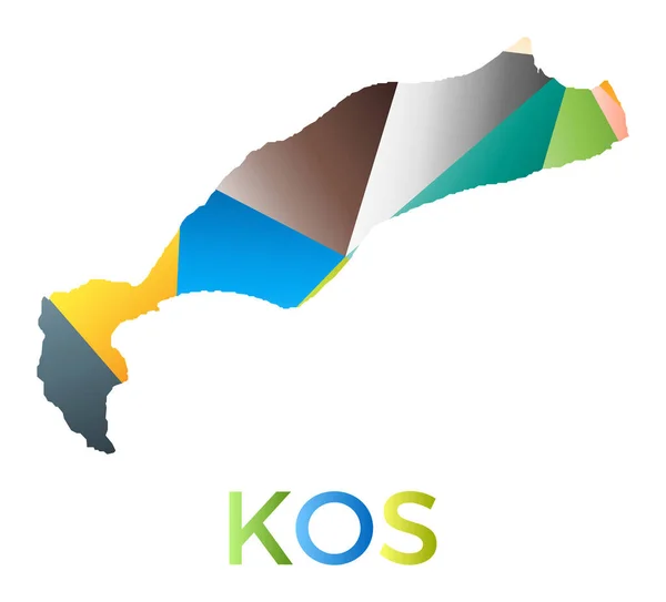 Bright Colored Kos Shape Multicolor Geometric Style Island Logo Modern — Διανυσματικό Αρχείο