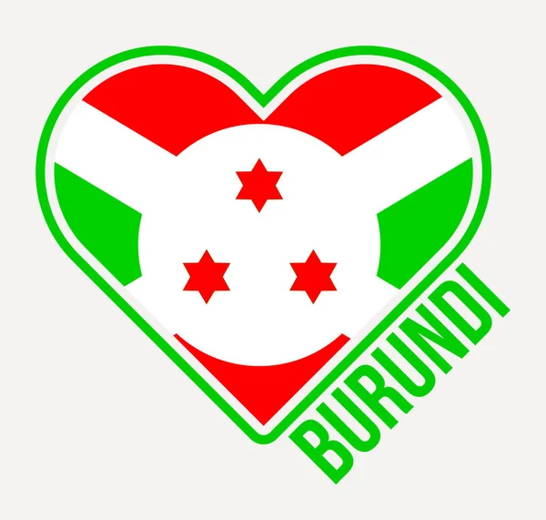 Burundi Heart Flag Badge Made Love Burundi Logo Flag Country — Stock Vector