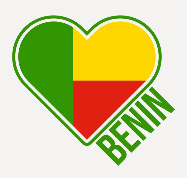 Bandera Benín Hecho Con Amor Del Logotipo Benin Bandera Del — Vector de stock