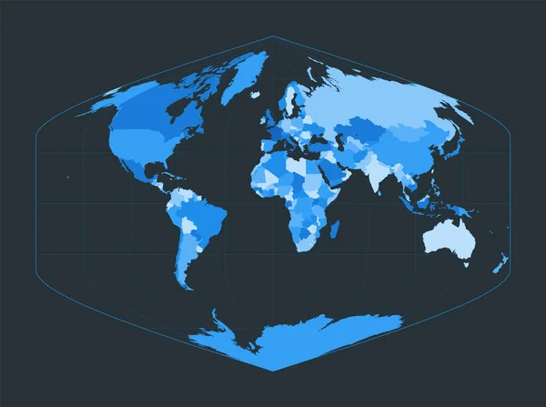 Mapa Mundo Baker Dinomic Projection Ilustração Futurista Mundo Para Seu — Vetor de Stock