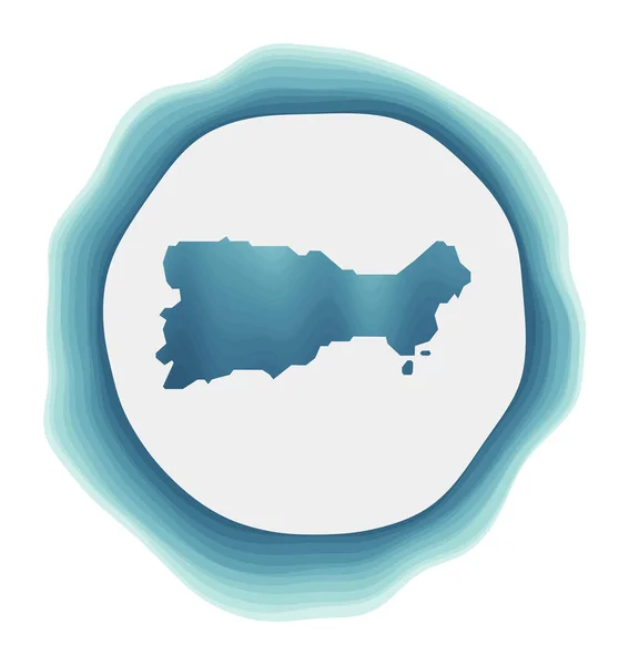 Logo Capri Odznak Ostrově Vrstvený Kruhový Znak Kolem Hraničního Tvaru — Stockový vektor