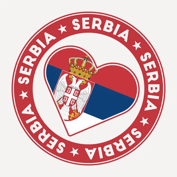 Прапор Сербії Сербії Логотипом Кохання Підтримайте Марку Державного Прапора Приклад — стоковий вектор