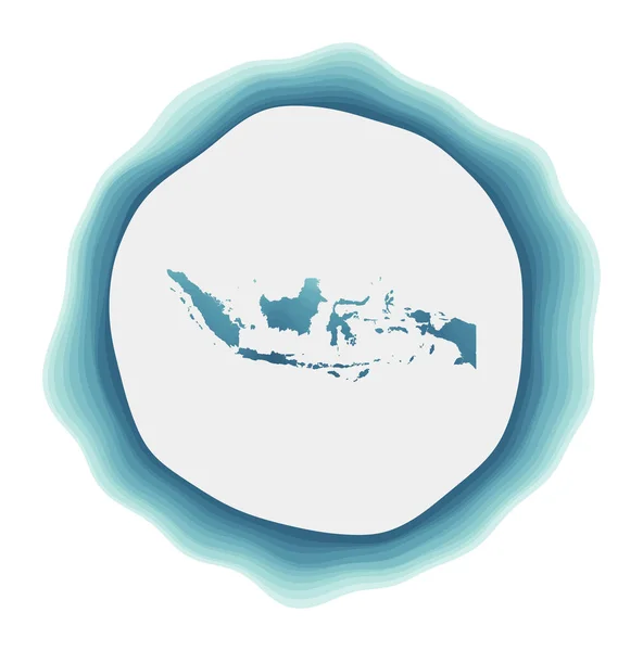 Logotipo Indonésia Distintivo País Placa Circular Camadas Torno Forma Fronteira —  Vetores de Stock