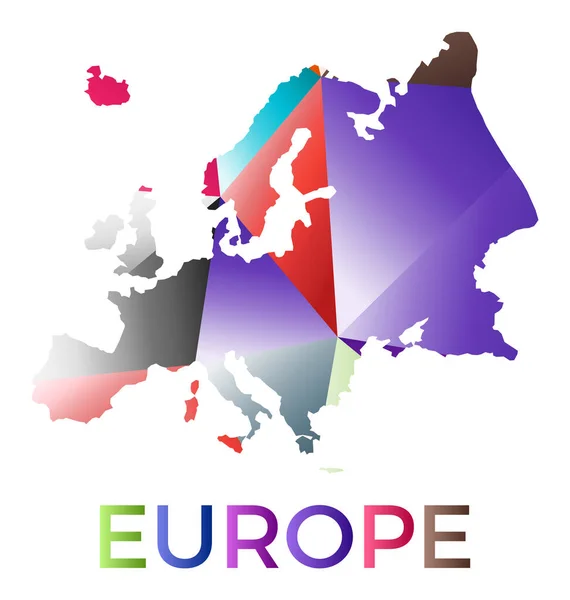 Jasná Barevná Podoba Evropy Multibarevné Geometrické Logo Kontinentu Moderní Módní — Stockový vektor