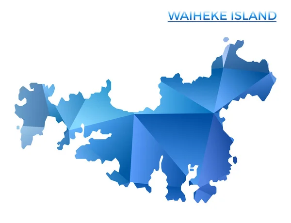Vector Poligonal Waiheke Island Map Isla Geométrica Vibrante Estilo Polivinílico — Vector de stock