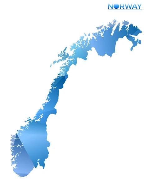 Векторная Многоугольная Карта Норвегии Живая Геометрическая Страна Низком Поли Стиле — стоковый вектор