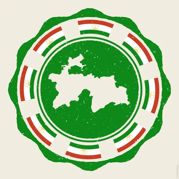 Tajikistan Vintage Sign Grunge Logo Map Flags Tajikistan Neat Vector — Διανυσματικό Αρχείο