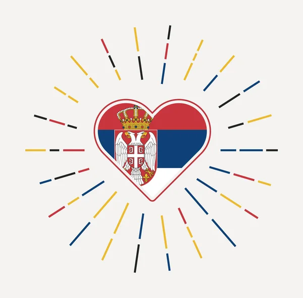 Серце Сербії Прапором Країни Серцевий Знак Сербії Приклад Вектора — стоковий вектор