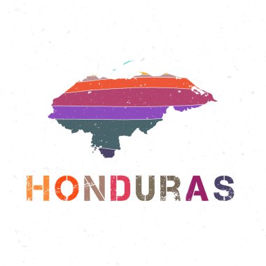 Honduras map design. Shape of the country with beautiful geometric waves and grunge texture. Beautiful vector illustration.
