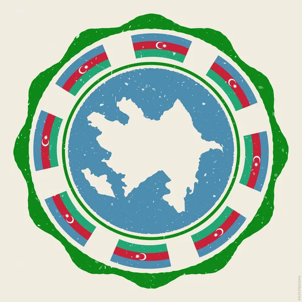 Azerbaijan Vintage Sign Grunge Logo Map Flags Azerbaijan Classy Vector — Διανυσματικό Αρχείο