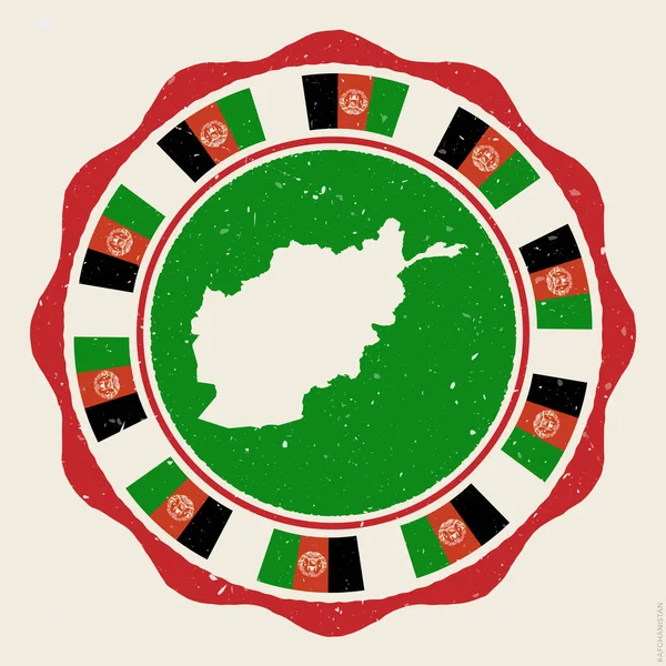 Afghanistan Vintage Sign Grunge Logo Map Flags Afghanistan Amazing Vector — Stok Vektör