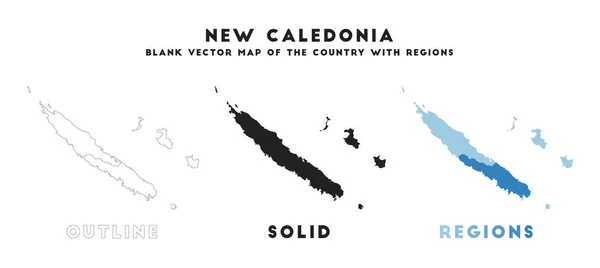 New Caledonia Map Borders New Caledonia Your Infographic Vector Country — Vector de stock