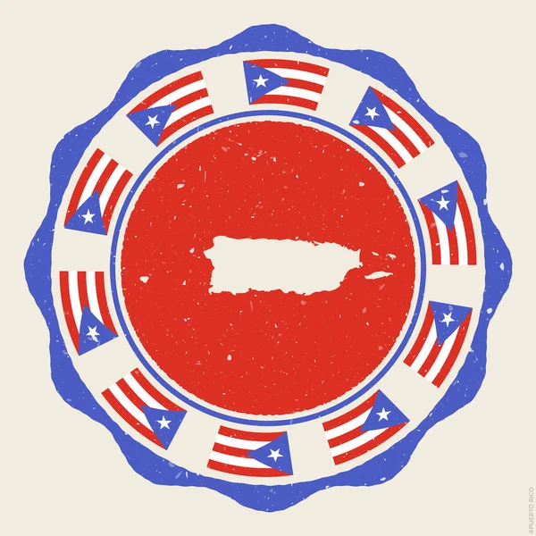 Puerto Rico Vintage Sign Grunge Logo Map Flags Puerto Rico — Stockvektor