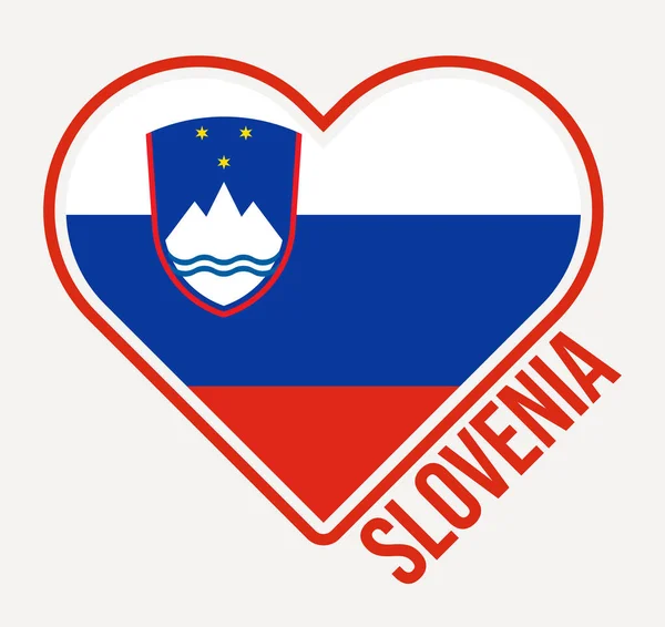 Прапор Словенії Зроблений Любов Логотипу Словенії Прапор Сільської Серцевої Форми — стоковий вектор