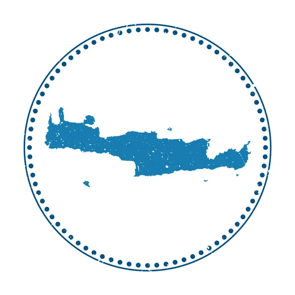 Pegatina Creta Sello Goma Viaje Con Mapa Isla Ilustración Vectorial — Vector de stock