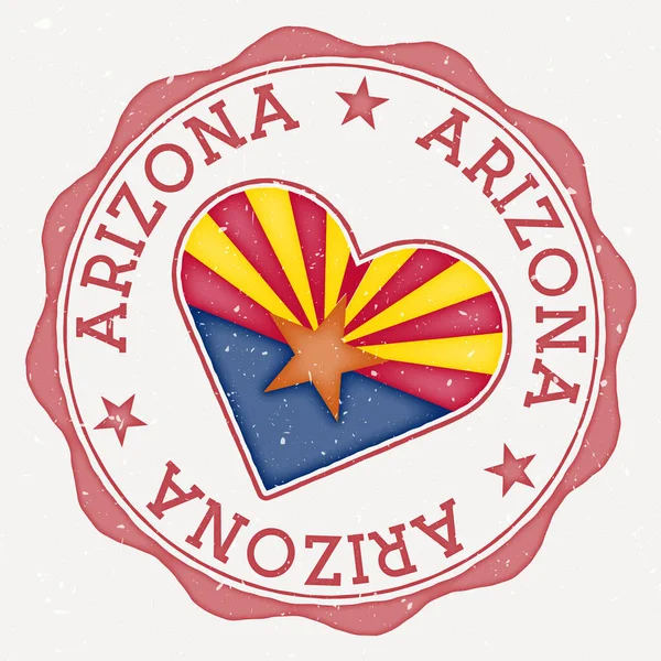 Arizona Heart Flag Logo State Name Text Arizona Flag Shape — Stockový vektor
