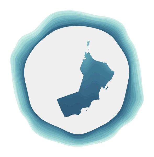Logotipo Omã Distintivo País Placa Circular Camadas Torno Forma Borda — Vetor de Stock