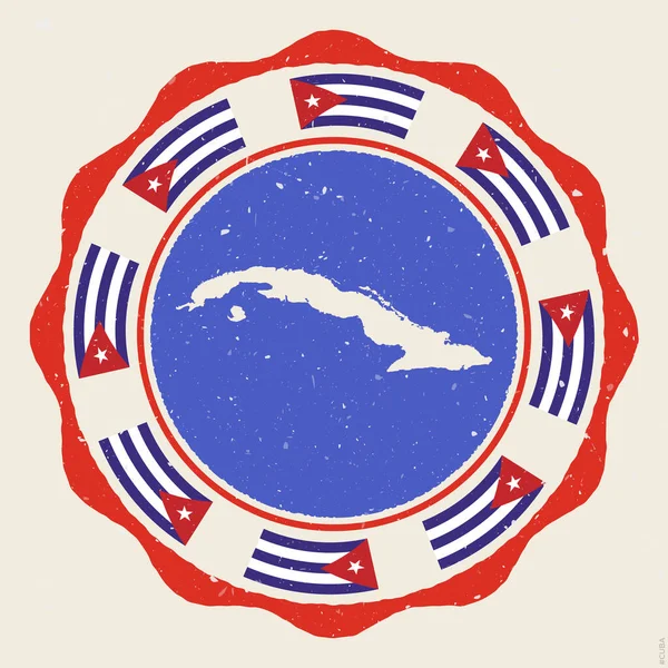 Cuba Vintage Sign Grunge Logo Map Flags Cuba Modern Vector — Stock Vector