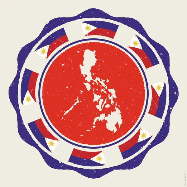 Philippines Vintage Sign Grunge Logo Map Flags Philippines Awesome Vector — 图库矢量图片