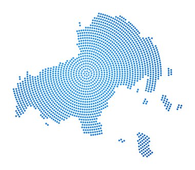 Skiathos dotted map. Digital style shape of Skiathos. Tech icon of the island with gradiented dots. Attractive vector illustration.