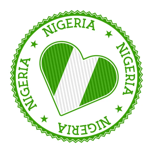 Nigeria Heart Badge Vector Logo Nigeria Stylish Vector Illustration — 图库矢量图片