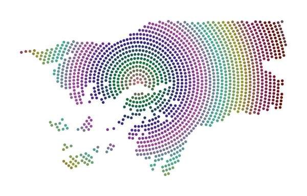 ギニアビサウは地図を点在させた ギニアビサウのデジタルスタイルの形 グラデーションのあるドットで国のテックアイコン 魅力的なベクトルイラスト — ストックベクタ