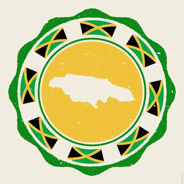 Jamaica Vintage Sign Grunge Logo Map Flags Jamaica Charming Vector — Stock Vector