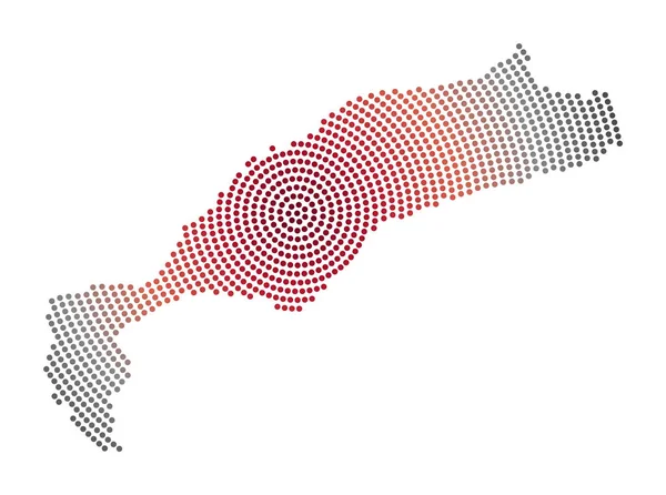 Кос Пунктирна Карта Цифровий Стиль Форми Коса Технічна Ікона Острова — стоковий вектор