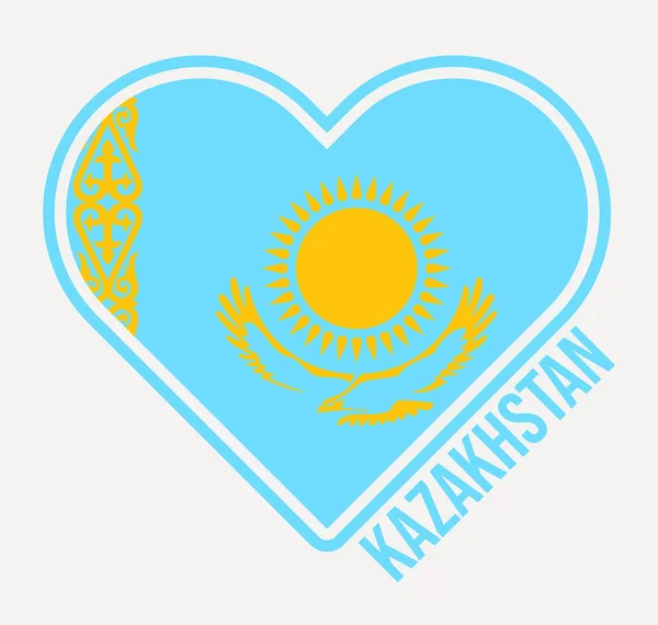 Kazakhstan Heart Flag Badge Made Love Kazakhstan Logo Flag Country — Stock Vector