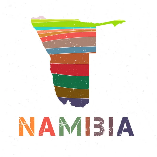 Desenho Mapa Namíbia Forma País Com Belas Ondas Geométricas Textura — Vetor de Stock