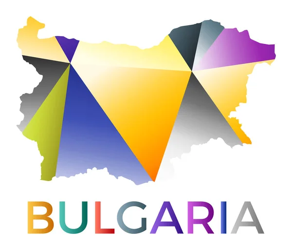 Bright Colored Bulgaria Shape Multicolor Geometric Style Country Logo Modern — Stock Vector