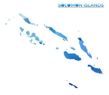 Vector polygonal Solomon Islands map. Vibrant geometric country in low poly style. Elegant illustration for your infographics. Technology, internet, network concept.