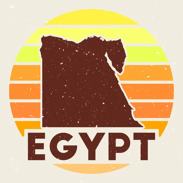 Egypt Logo Sign Map Country Colored Stripes Vector Illustration Can — Vettoriale Stock