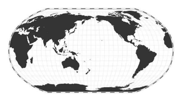 Vector World Map Robinson Projection Plain World Geographical Map Latitude — 图库矢量图片