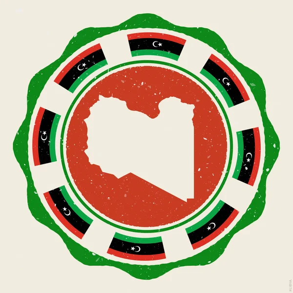 Libya Vintage Sign Grunge Logo Map Flags Libya Vibrant Vector — 스톡 벡터